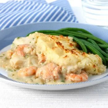 Parmentier de poisson et crevettes