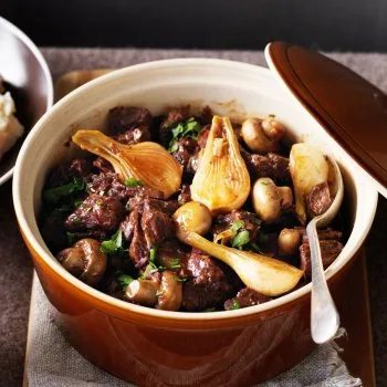 Bœuf bourguignon aux champignons