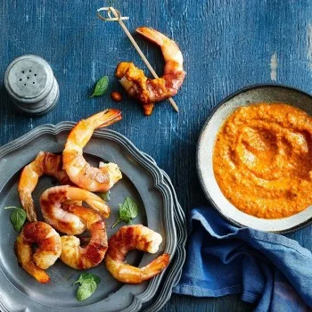 Crevettes et sauce romesco