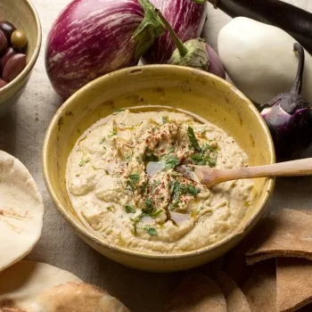 Purée d’aubergines fumées au yaourt