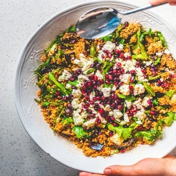 Salade de couscous aux aubergines et chèvre