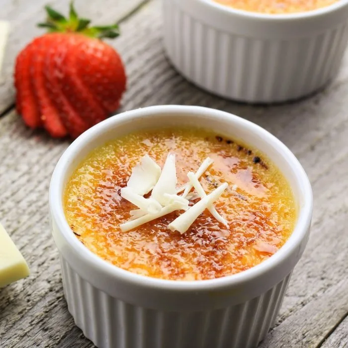 Crèmes brûlées au chocolat blanc
