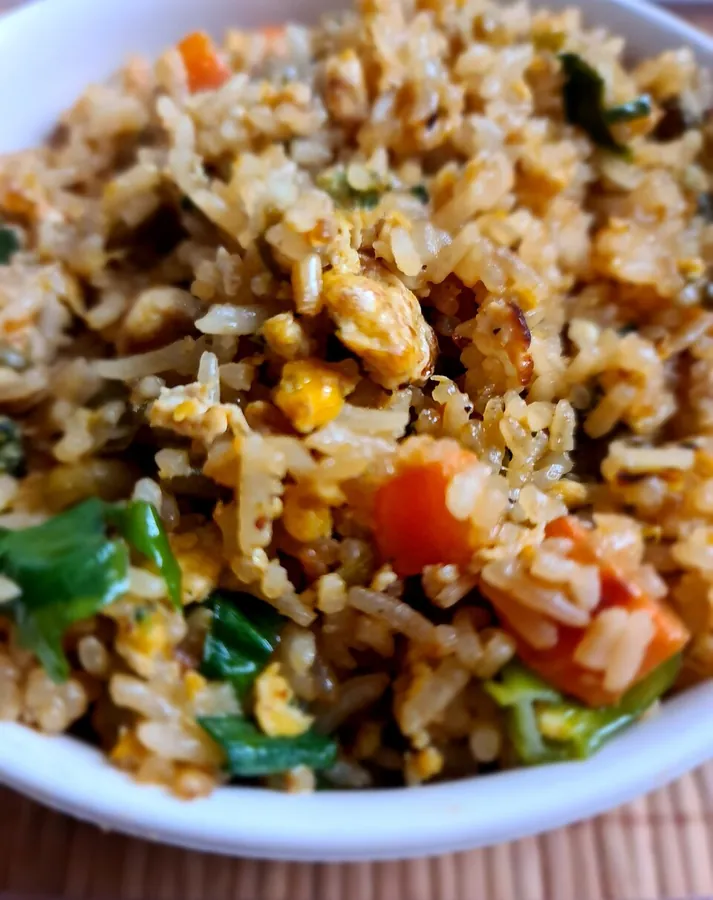 Riz cantonais au jambon et petits pois