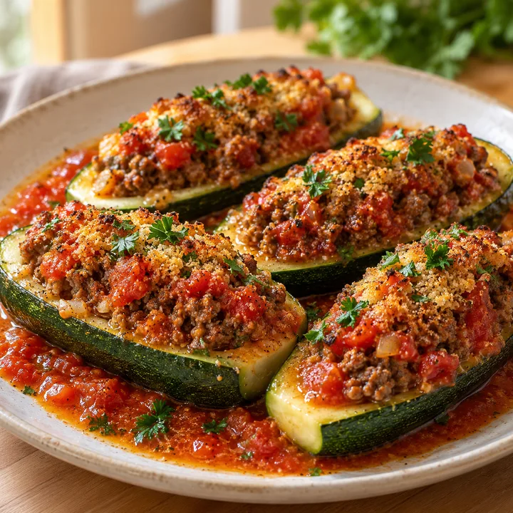 Courgettes farcies au bœuf