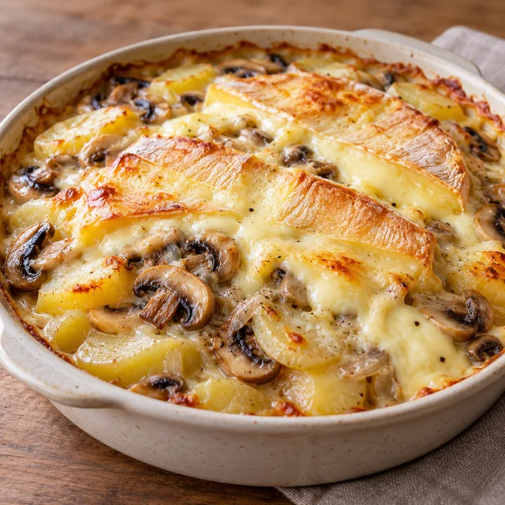 Tartiflette aux champignons sans porc