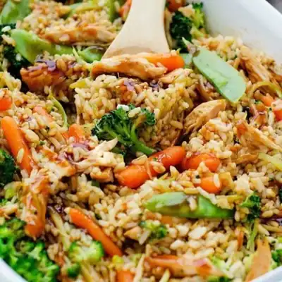 Gratin de poulet teriyaki et riz