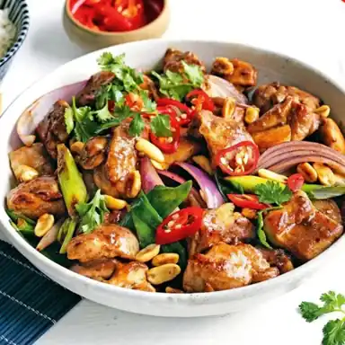 Poulet kung pao aux cacahuètes