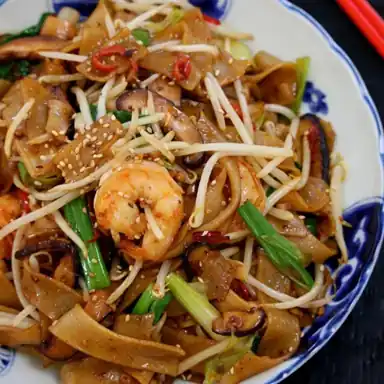 Nouilles de riz larges aux crevettes