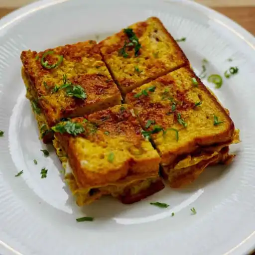 Omelette sur pain aux légumes