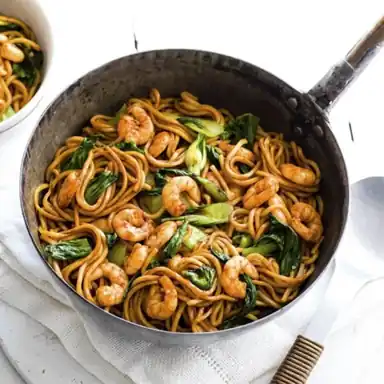 Crevettes sautées aux légumes croquants