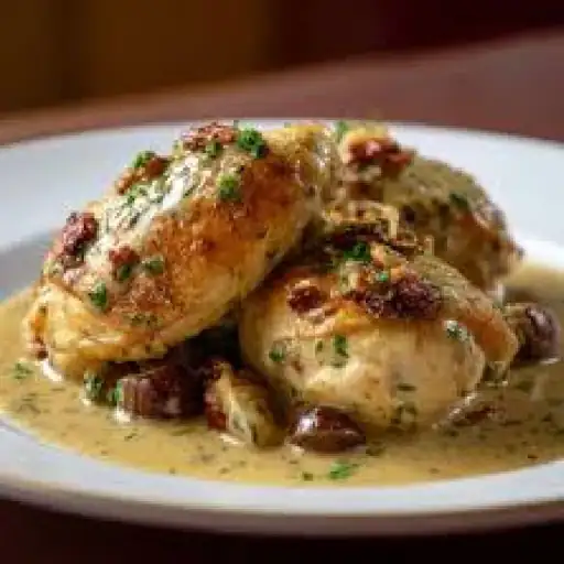 Poulet rôti à la sauce aux noix