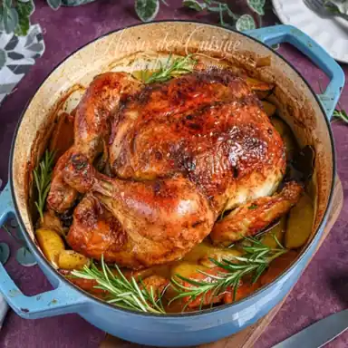 Poulet rôti à l’algérienne et légumes