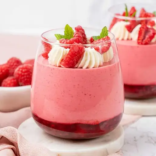 Mousse de framboises au fromage blanc