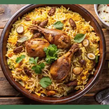 Poulet mandi au riz parfumé