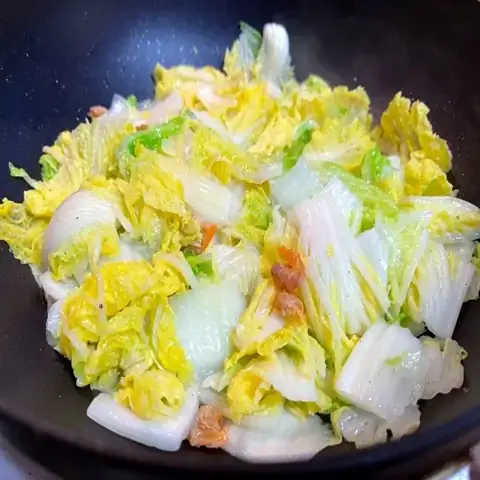 Chou chinois aux petites crevettes séchées