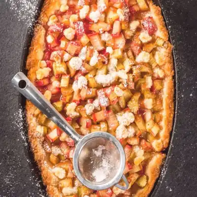 Tarte au fromage blanc et rhubarbe
