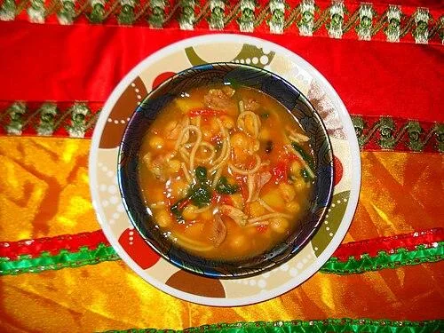 Harira fassia aux pois chiches et lentilles
